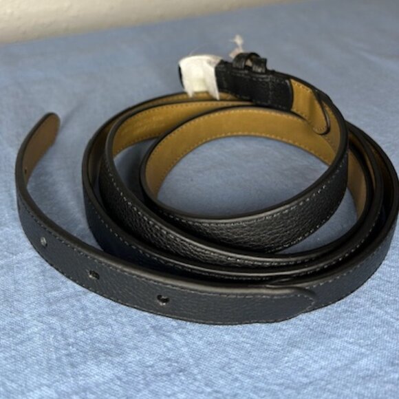 Talbots Plus Black Leather Skinny Belt Size 3X - Picture 3 of 5